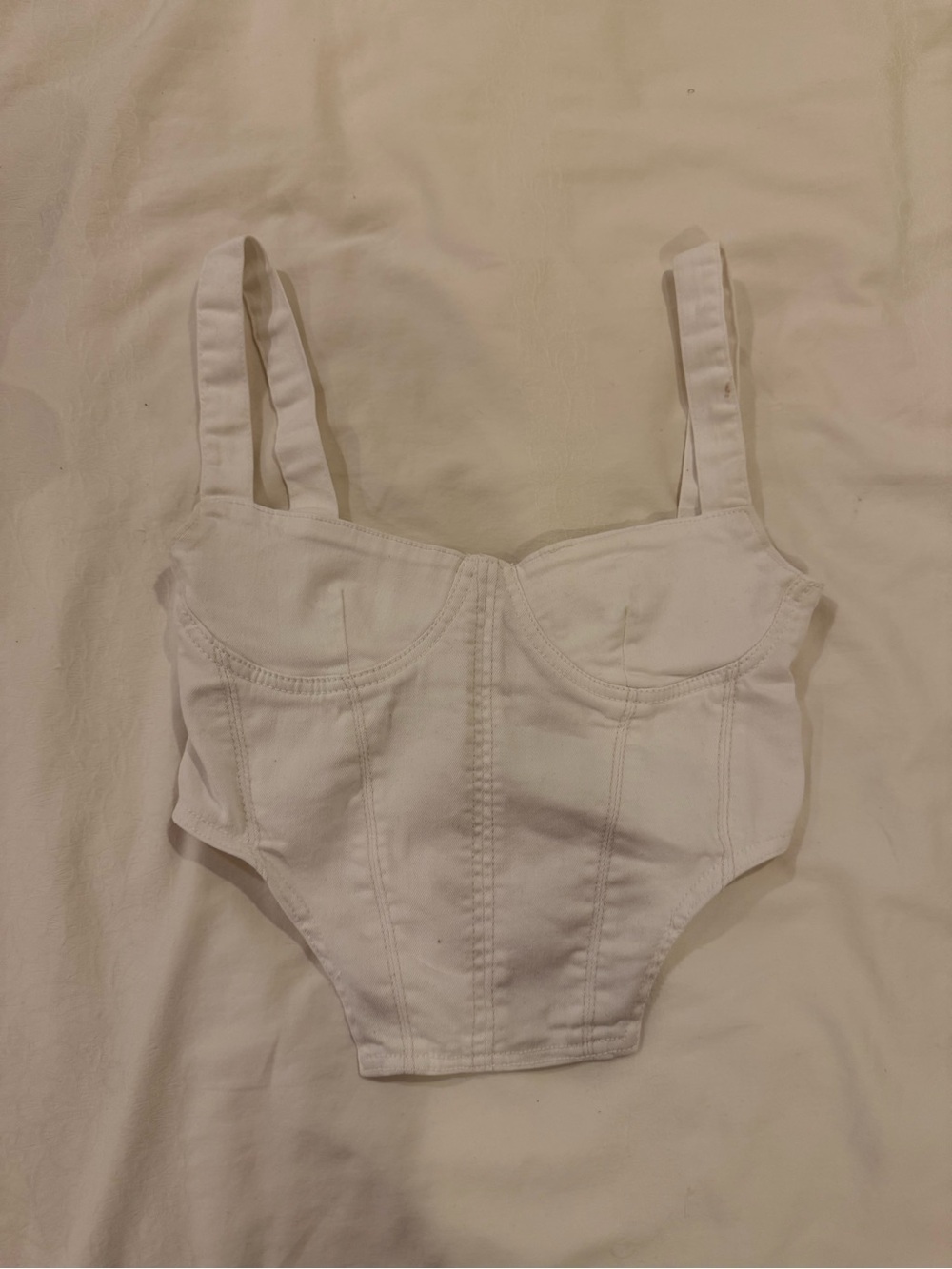 White Bustier Crop Top - Women Tops